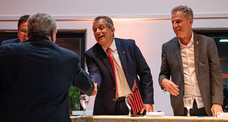 Dirigentes do Flamengo em evento, na Gávea
