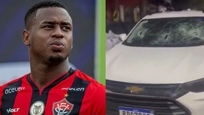 Dudu, do Vitória, foi agredido e teve o carro destruído em Salvador