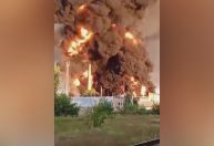 Vídeo: estação elétrica na Rússia pega fogo após supostos ataques ucranianos