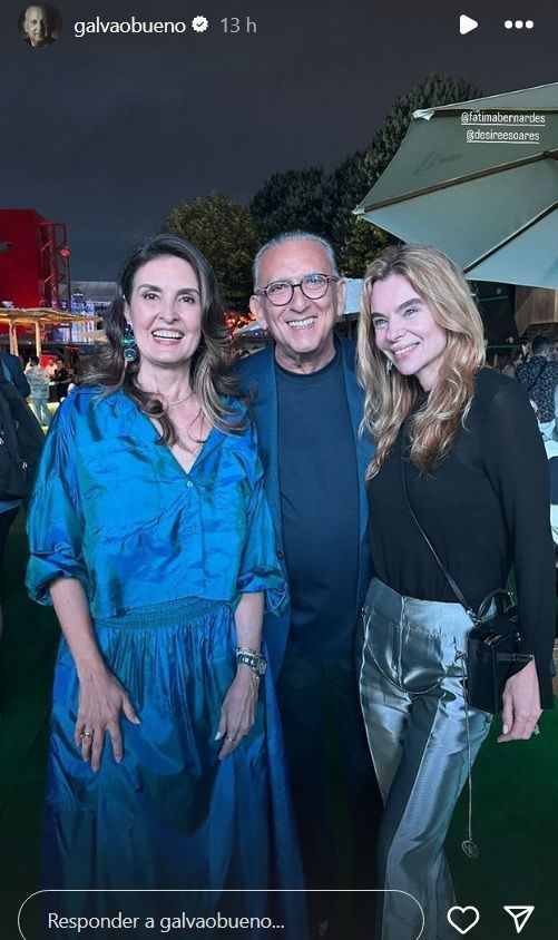 Galvão Bueno, a esposa, Desireé e Fátima Bernardes em Paris / Reprodução/Instagram