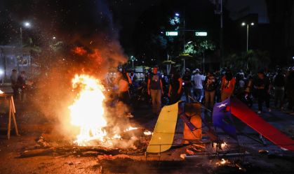 Protest against reelection of Venezuelan President Maduro for 3rd term in Caracas