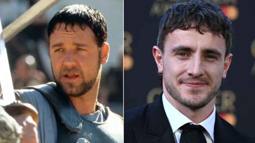 Russell Crowe é o protagonista de "Gladiador"; Paul Mescal dará sequência à história / Montagem CNN