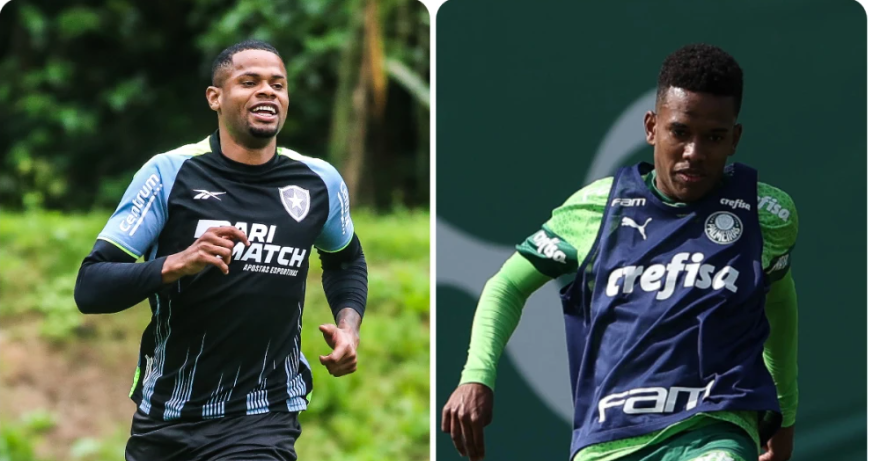 Júnior Santos e Estêvão são craques de Botafogo e Palmeiras