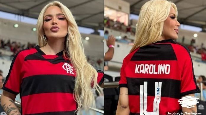 Karoline Lima usa camisa personalizada em homenagem ao noivo, Léo Pereira / Reprodução/Instagram