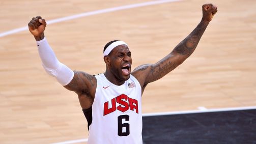 LeBron James durante partida em Londres 2012