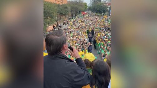 O ex-presidente Jair Bolsonaro (PL) durante evento em Caxias do Sul (RS)
