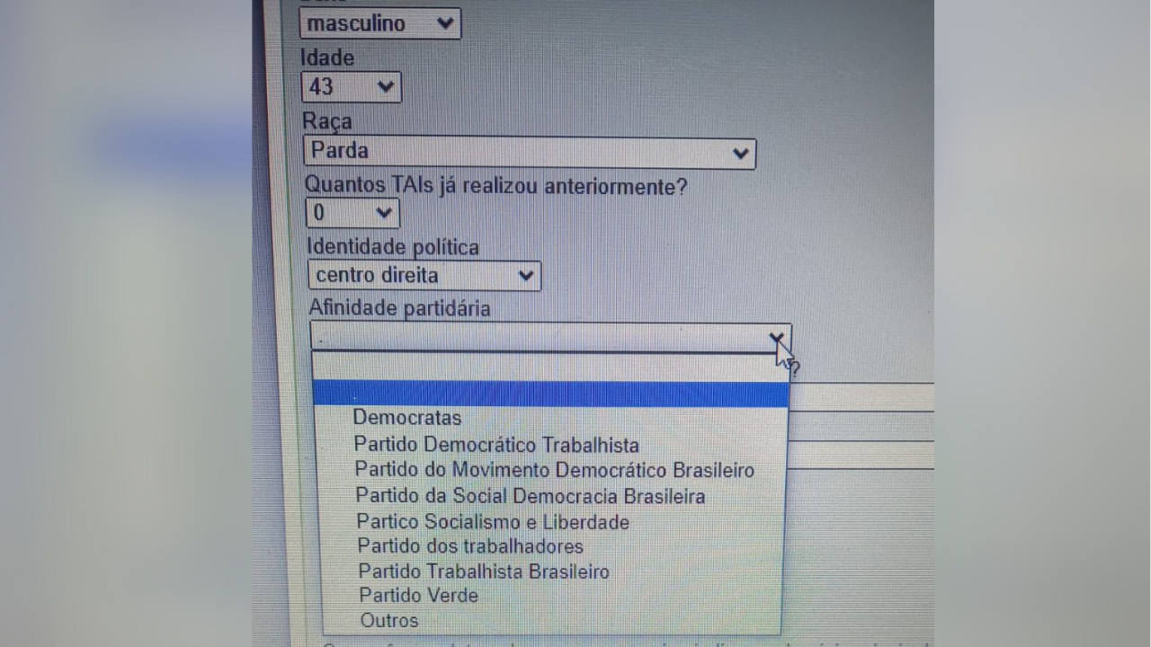 Questionário sobre posição política de membros da PRF