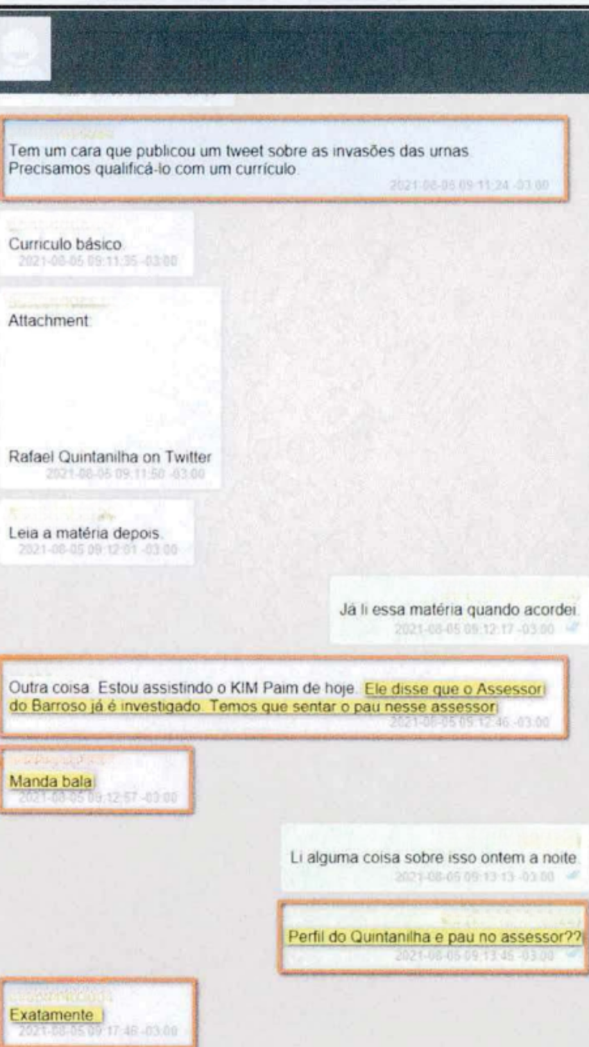 Relatório da PF menciona ataques a assessor de ministro Barroso / Reprodução/PF