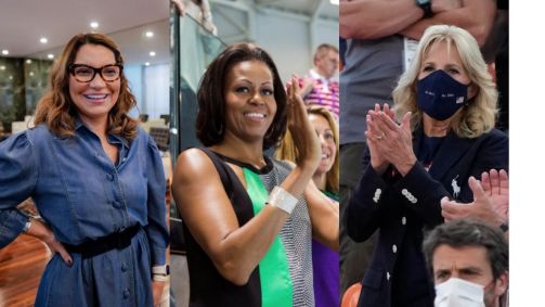 A primeira-dama do Brasil, Rosângela da Silva, Michelle Obama e a primeira-dama dos EUA, Jill Biden