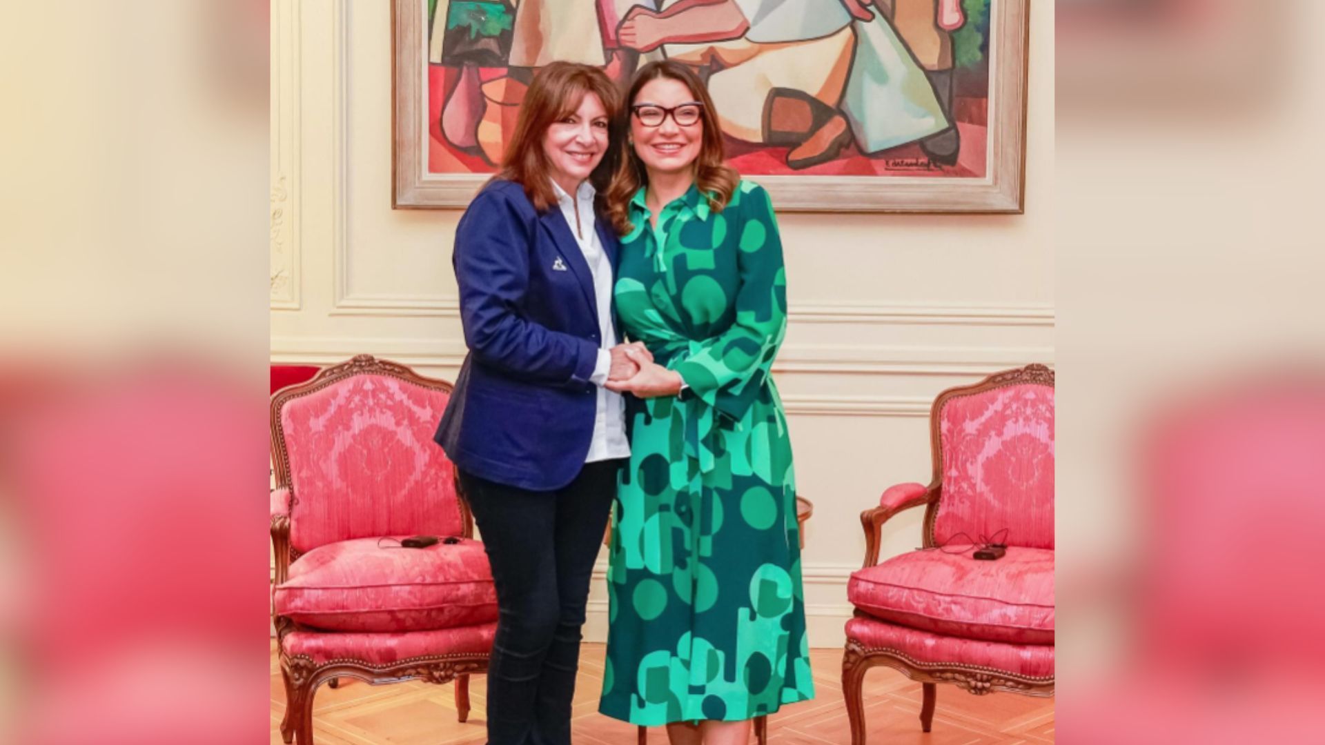 A primeira-dama Janja e a prefeita de Paris, Anne Hidalgo