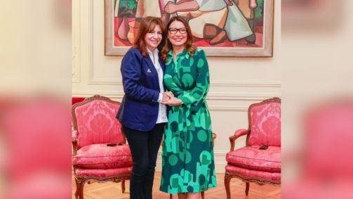 A primeira-dama Janja e a prefeita de Paris, Anne Hidalgo