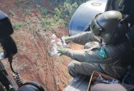 Cinco milhões de sementes são lançadas de helicóptero em áreas de deslizamento no Rio Grande do Sul