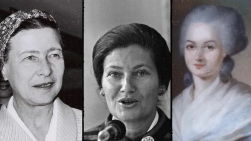 Simone de Beauvoir, SImone Veil e Olympe de Gouges, três das mulheres homenageadas durante a abertura da Olimpíada de Paris