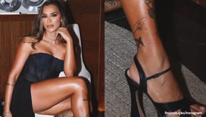 Tainá Castro mantém tatuagem da assinatura de Léo Pereira, feita enquanto eram casados / Reprodução/Instagram