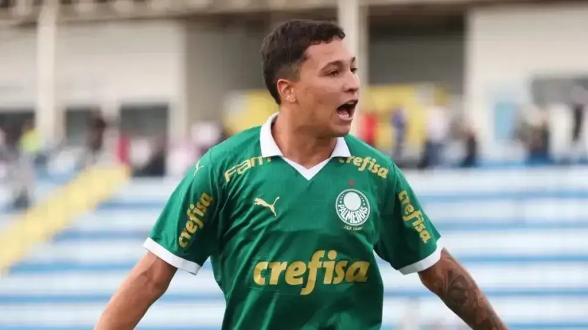 Thallys comemora gol do Palmeiras sobre o Botafogo no Brasileiro Sub-20 / Fabio Menotti/Palmeiras
