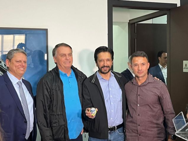 Tarcísio de Freitas, Jair Bolsonaro, Ricardo Nunes e Mello Araújo / Renata Souza/CNN