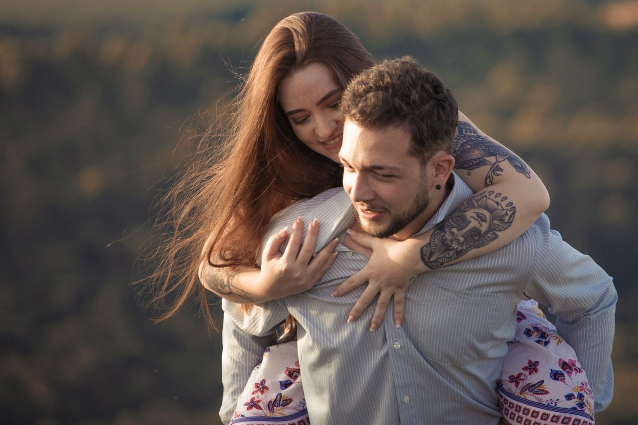 Carolina e o marido Pedro / Reprodução/Arquivo pessoal