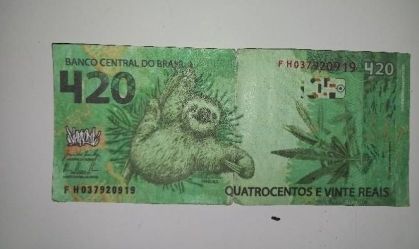 Nota de R$ 420 apreendida pela PM-PR nesta quarta-feira (3)