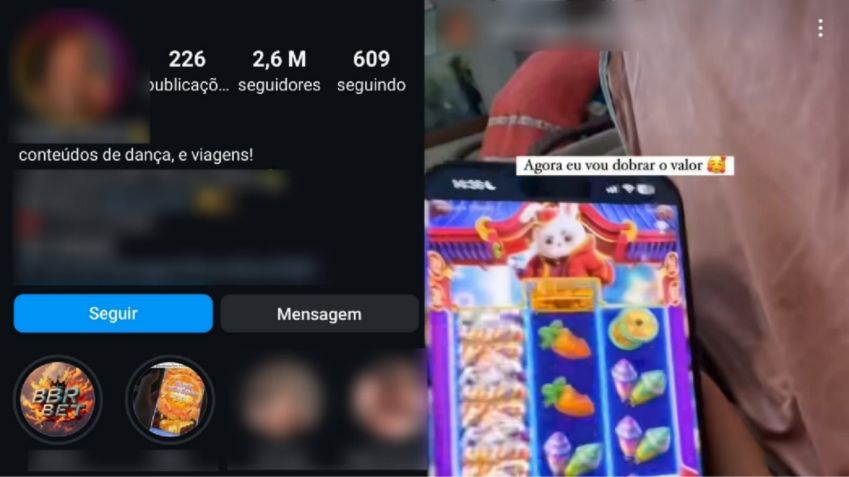perfil de influenciadora divulgando cassino online / Reprodução