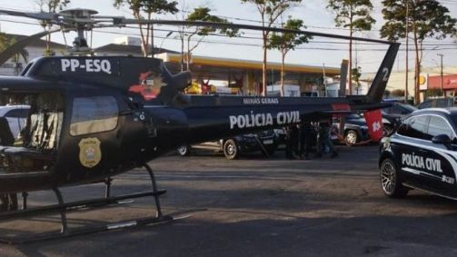 Helicópteros da Polícia Civil apoiaram operação contra o crime organizado em MG