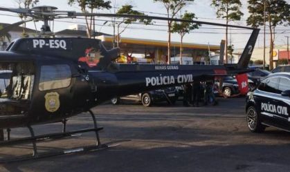 Helicópteros da Polícia Civil apoiaram operação contra o crime organizado em MG