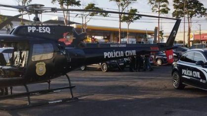 Helicópteros da Polícia Civil apoiaram operação contra o crime organizado em MG