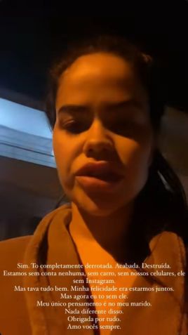 Publicação de Gabriela Sousa após a prisão do marido / Reprodução/Instagram