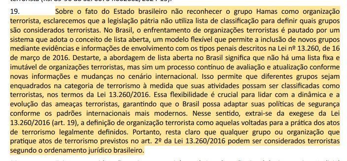 Relatório da Polícia Federal / Reprodução
