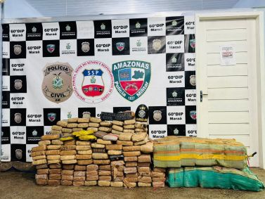 Droga apreendida no interior do Amazonas
