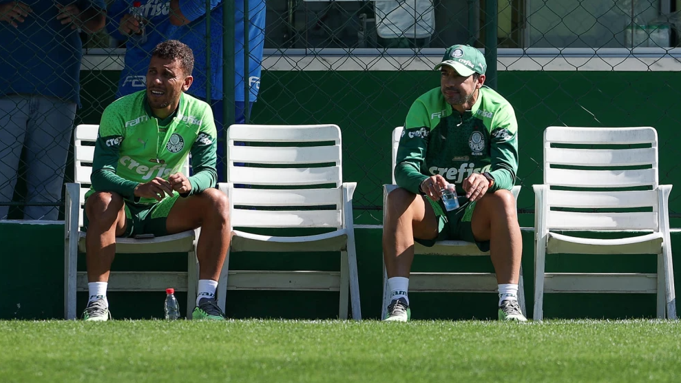 Abel Ferreira em treino do Palmeiras