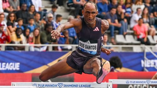 Alison dos Santos ficou em terceiro lugar nos 400m com barreira