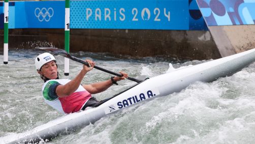 Ana Sátila durante prova de canoagem na Olimpíada de Paris