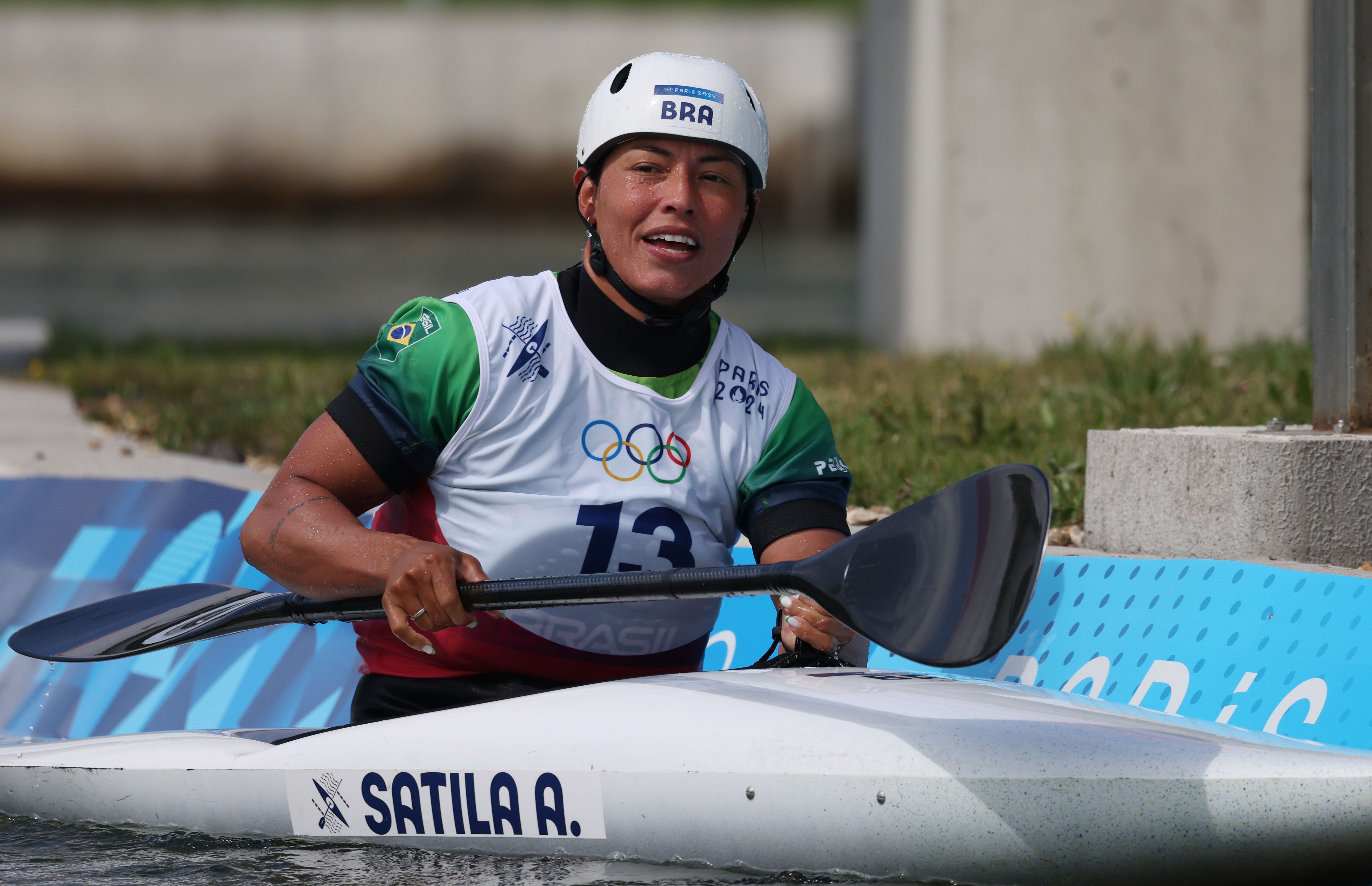Ana Sátila na canoagem slalom nos Jogos Olímpicos de Paris