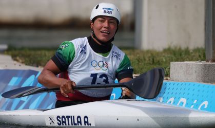 Ana Sátila na canoagem slalom nos Jogos Olímpicos de Paris