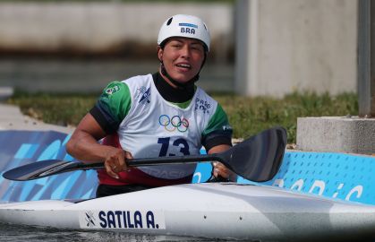Ana Sátila na canoagem slalom nos Jogos Olímpicos de Paris