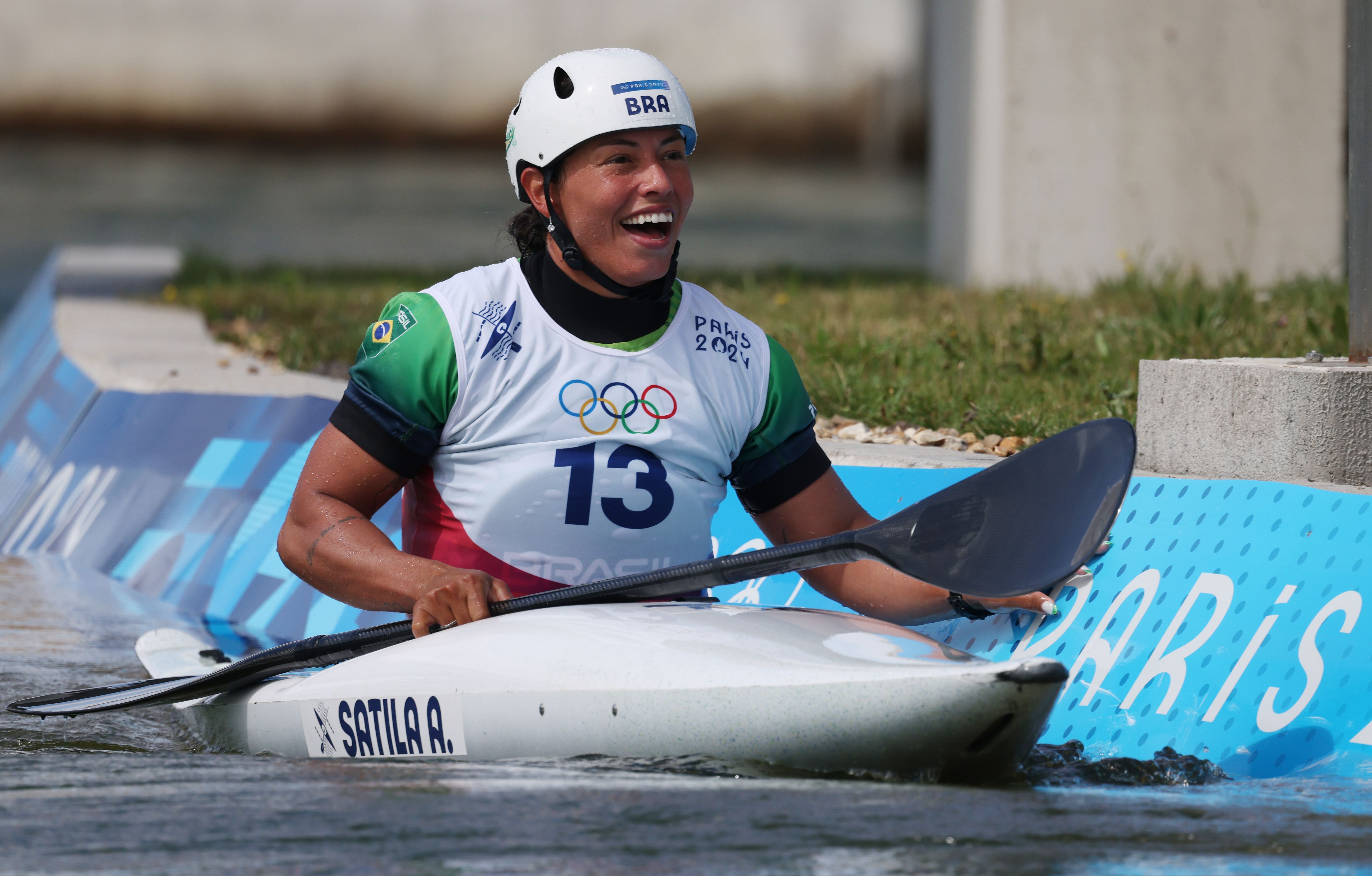 Ana Sátila na canoagem slalom nos Jogos Olímpicos de Paris