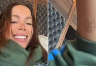 Anitta mostra nova tatuagem com símbolo da constelação familiar; confira
