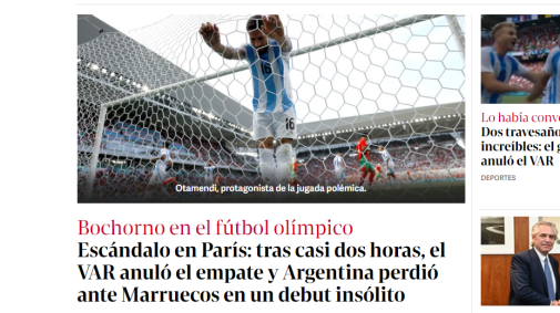 Diário "Clarín" classificou o episódio como "Escândalo" em sua manchete