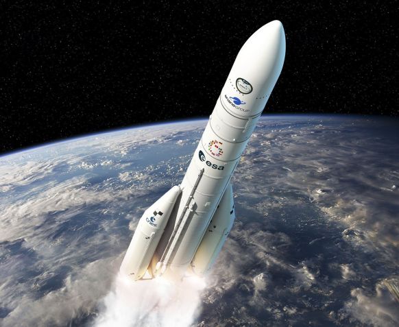 Ilustração do Ariane 6 em sua primeira missão / ESA–L. Bourgeon