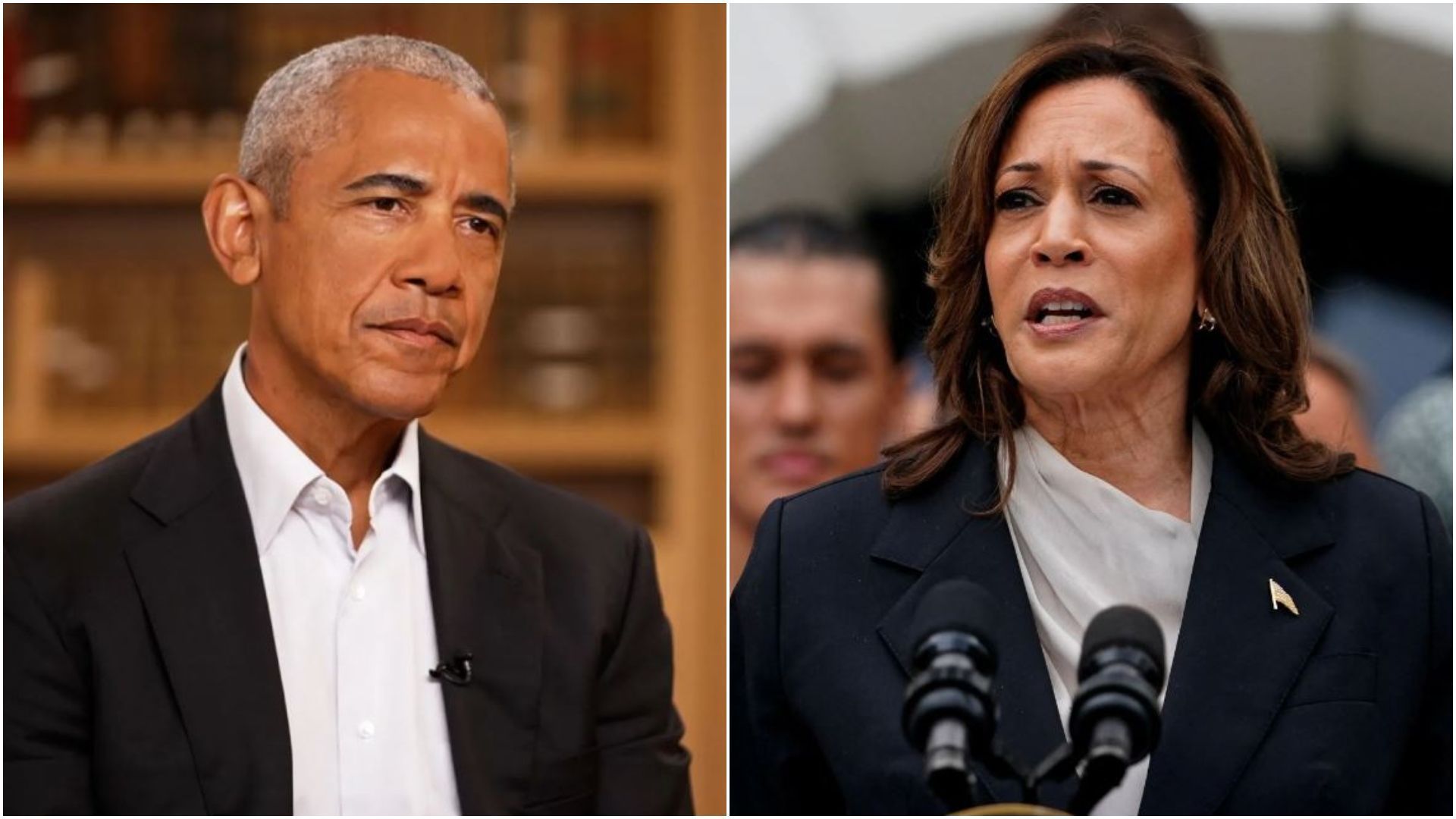 Barack Obama, ex-presidente dos EUA, e Kamala Harris, vice-presidente dos EUA