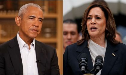 Barack Obama, ex-presidente dos EUA, e Kamala Harris, vice-presidente dos EUA