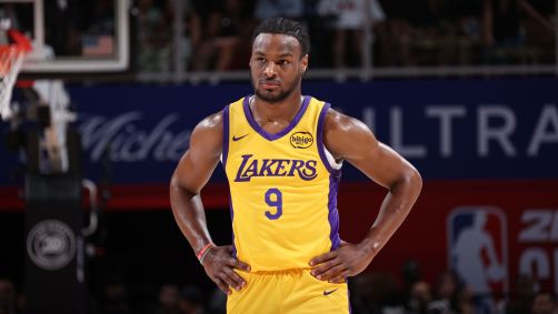 Bronny James em jogo da Summer League pelos Lakers