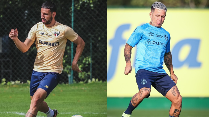 Calleri e Soteldo em treinamentos