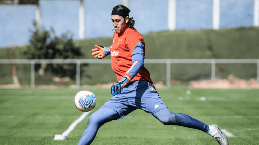Goleiro Cássio em treino do Cruzeiro