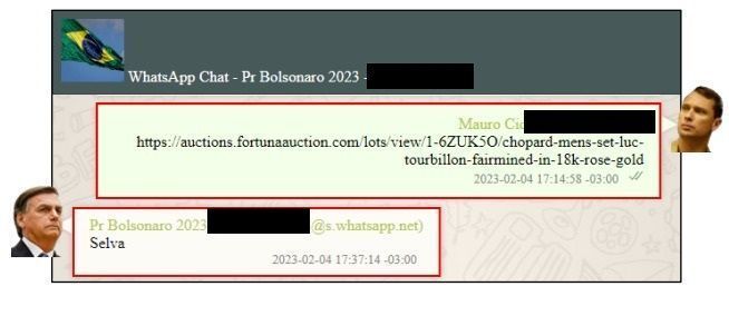 Cid enviou link de leilão de joias diretamente a Bolsonaro, que respondeu: "Selva" / PF