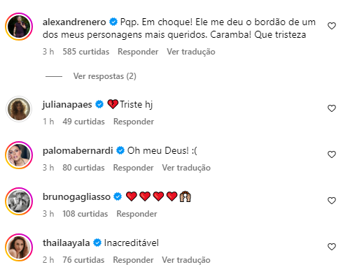 Famosos comentam sobre morte de Thommy Schiavo / Instagram/ Leandro Lima