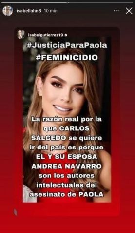 Storie feito pela mãe do jogador Carlos Salcedo / Reprodução/Instagram