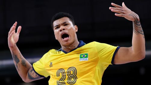 Darlan jogou na estreia do Brasil contra a Itália no vôlei masculino em Paris 2024