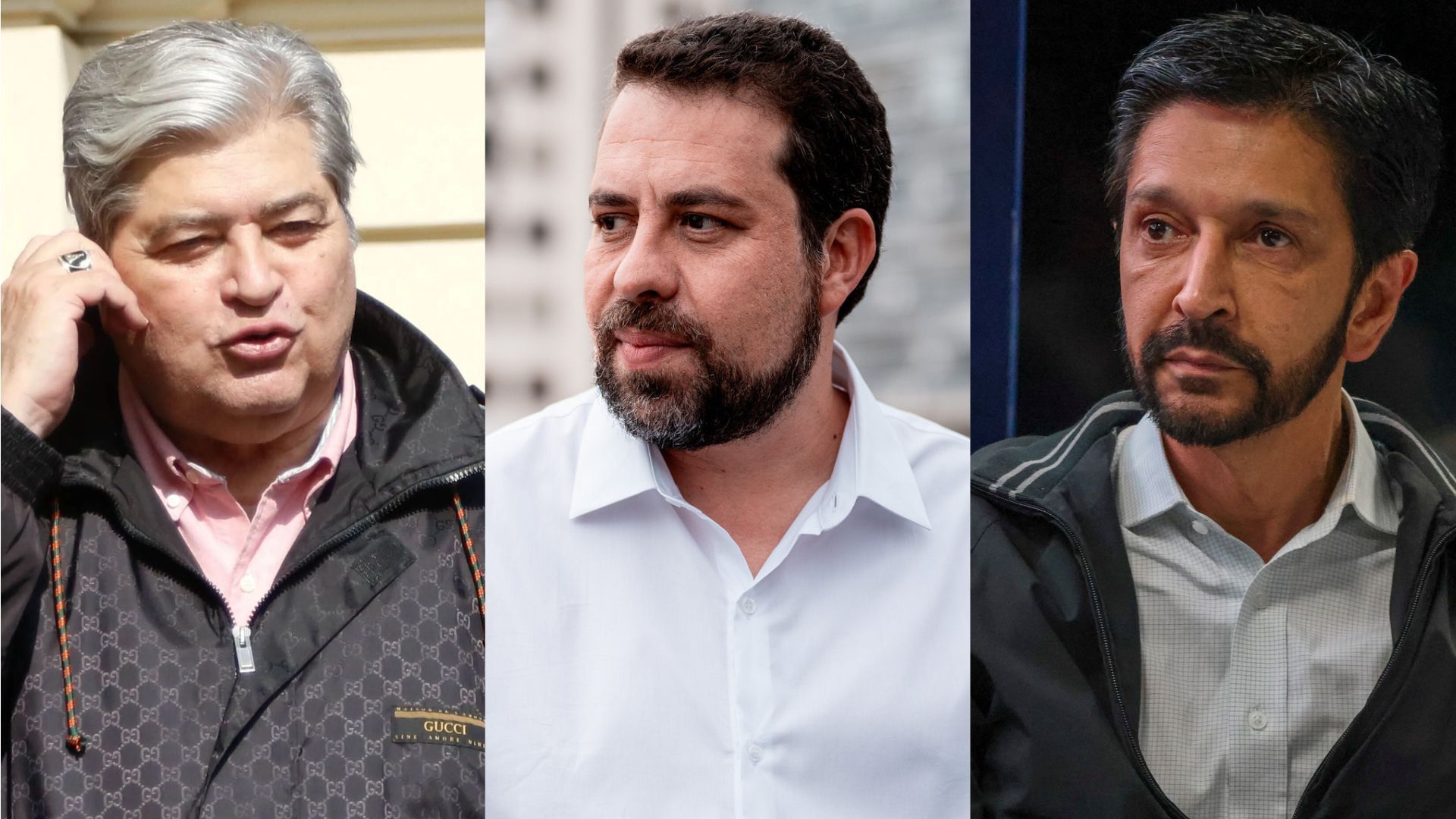 José Luiz Datena, Guilherme Boulos e Ricardo Nunes