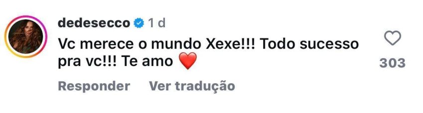 Deborah Secco comentou na publicação do ex-marido / Instagram/Hugo Moura